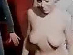 Gorgeous brunette enjoys sex with two men in hot vintage video