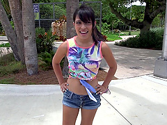 Jasmine Gomez chats,gets seduced and strips in car fucking scene