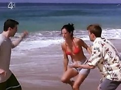 Sensual Brunette Courteney Cox Shows Her Rack In a Sexy Red Bikini