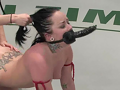 Alexa Von Tess and Brix make lesbian love after a fight on tatami