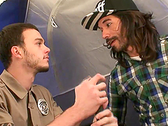 Long haired punk sucks and gets dicked hard