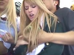 Horny Schoolgirls Lexi Belle and Carla Cox Getting Fucked In Public Bus