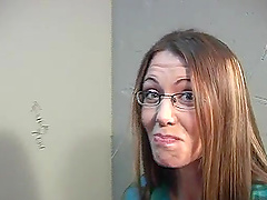 Alicia Allaghatti shows her natural tits and licks a gloryhole BBC