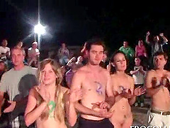 College teens attending a hardcore outdoor sex marathon
