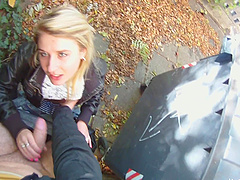 Amazing Blonde Goes Really Hardcore In A Public Place