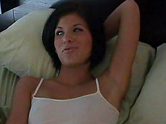 Spectacular Babe Masturbates Before Serving A Blowjob