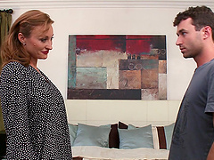 Busty Mya Mayes is fucked by a stud with a large cock