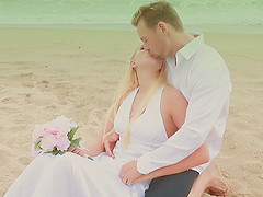 Horny newly wed couple fuck hardcore in their honeymoon