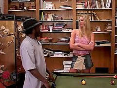 Glamorous blonde pornstar in a miniskirt with piercing thrilled as she gets hammered while he caresses her tits