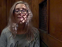 A girl who has been naughty gives a confession in a booth