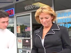 Married MILF goes home with a couple of college dudes