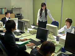 Asian office girl gets her face fucked hardcore at work