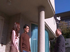 Cardigan sweaters look sexy on the Japanese hardcore girl