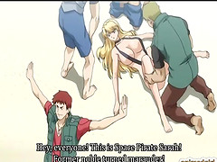 Swimsuit anime bigboobs gangbang in the beach