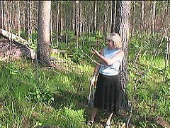 Soldier finds an old lady in the woods and fucks her