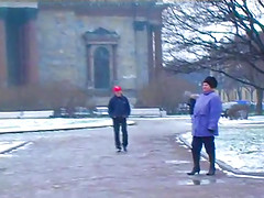 Sex on a winter day with a Russian mature warms him up