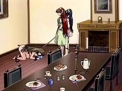 Bondage anime with gagging gets vibrator in her ass and pussy