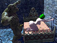 3D anime Orc fucking busty Elf