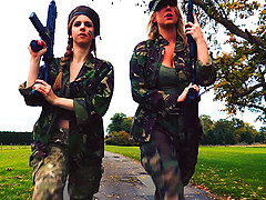 Busty military ladies demand he pound their cunts with a big cock