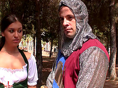 LARPing guy brings a beautiful girl home to fuck her