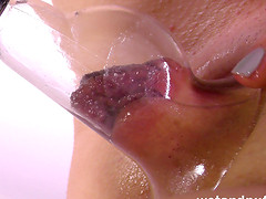 Alluring babe Hartley in the sensual masturbation of her snatch
