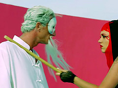 Her pink hair is gorgeous as he fucks her wet pussy