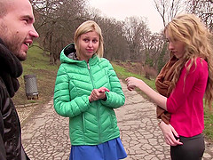 Skinny amateur senoritas having a threesome with their best buddy