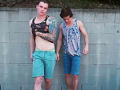 Gorgeous dirty talking bottom slut Justin Owen takes Zane Porters big dick