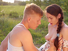 Gorgeous teen Arwen is finally ready to have sex in the wilderness!
