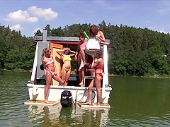 Teens with natural bodies having a great time in the wilderness