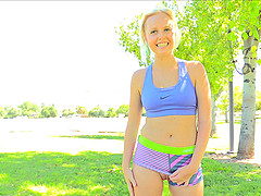 Megan gets a kick out of revealing her hot body in public