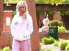 Hot Front Yard Exhibitionism With The Blonde Teen Callie