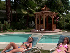 Jassie and Kylie G Worthy hook up for a lesbian game in a garden