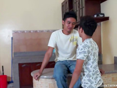 Asian Boys Gilbert and Kris Bareback Fuck