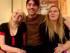 Babes Marta Pesuk and Andrea Pesuk sharing a tasty cum gun