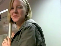 Cute Blonde German Hot Blowjob In Train