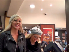 Two Blonde German Teen Sluts Sucking Cock In Public Toilet POV