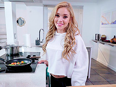 Lovely blonde babe Kali gets frisky with her horny lover's cock