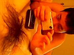 Hot Asian girlfriend gets hairy pussy licked