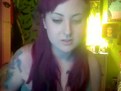 Emo girl with big boobies strokes and sucks the small penis of her partner