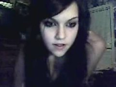Emo Hottie Stripteases On A Web Cam Video