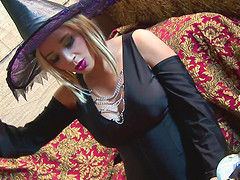 Witches Daisy Marie and Romana Ryder pleasuring stiff schlongs