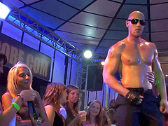 The music is blasting as the ladies at this hardcore party begin moving
