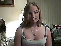 Blonde GF masturbates in front of her new webcam