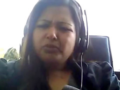 Bored Desi chubby on webcam plays with her big natural tits boobie