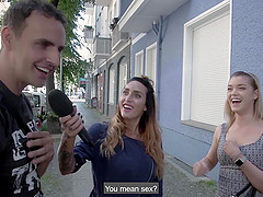 Cute blonde finds random guy on street