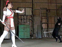 Ninjas torture the poor girl with a sex toy and finger tease Ninjas torture the poor girl with a sex toy and finger tease