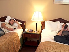 Blonde gay dudes Ian Levine and Dante Colle cum on each other