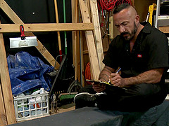 a hard working day for Alessio Romero turns to gay sex with a stranger