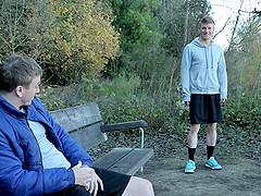 After a blowjob gay Alex Tanner can't wait to jump on a friend's cock